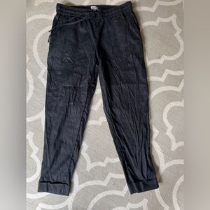 LOFT black linen tapered pant like new